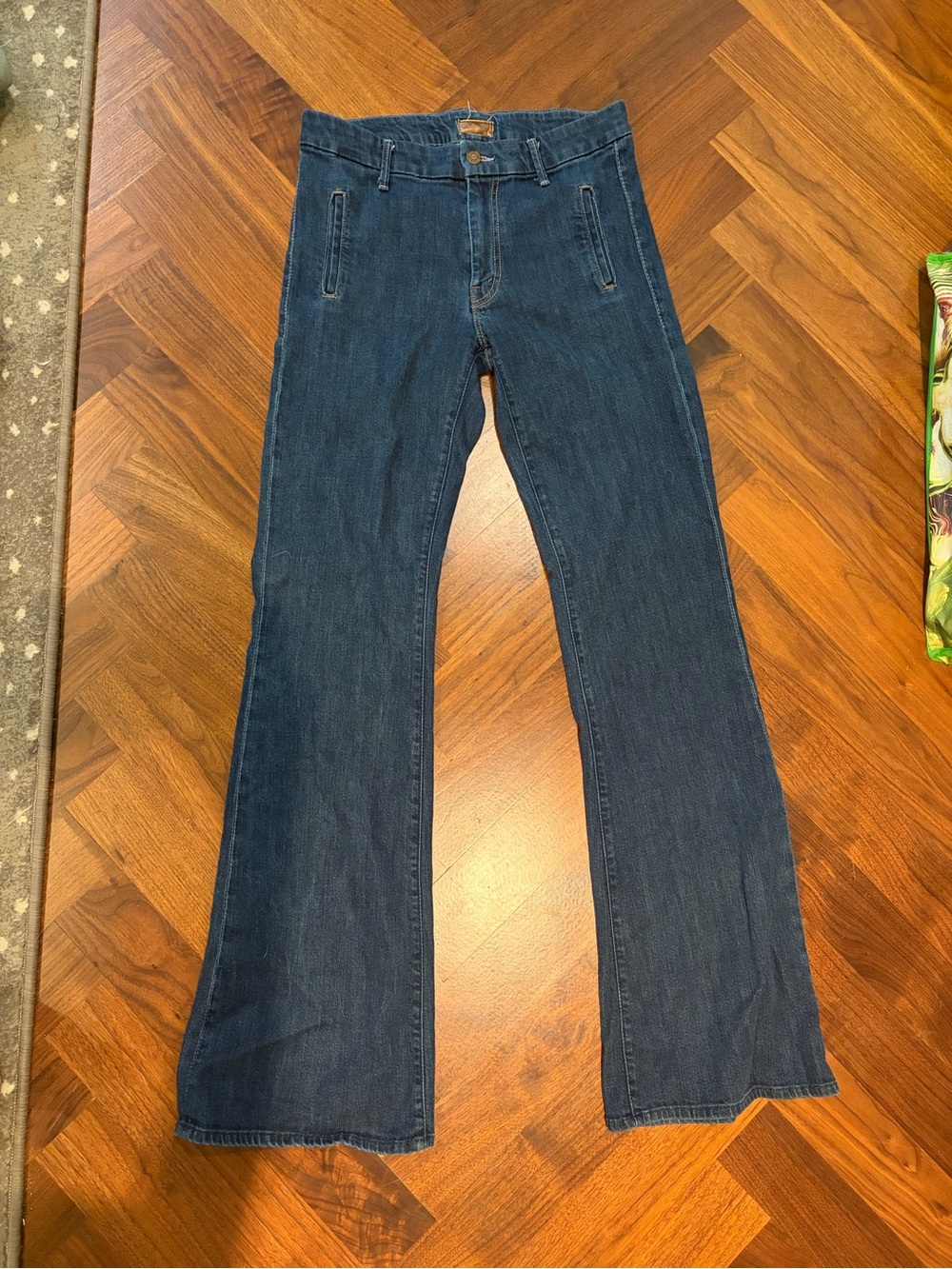 MOTHER Dark Indigo High-Rise Flare Jeans